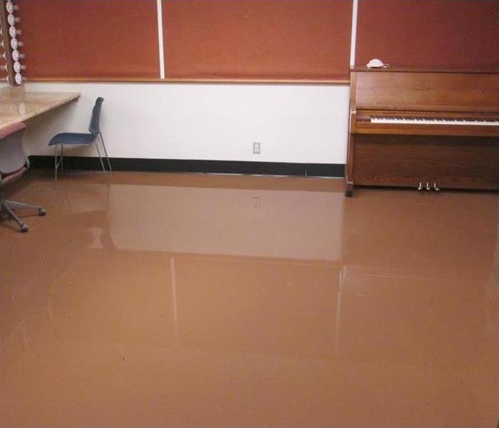 flood water settled in music classroom